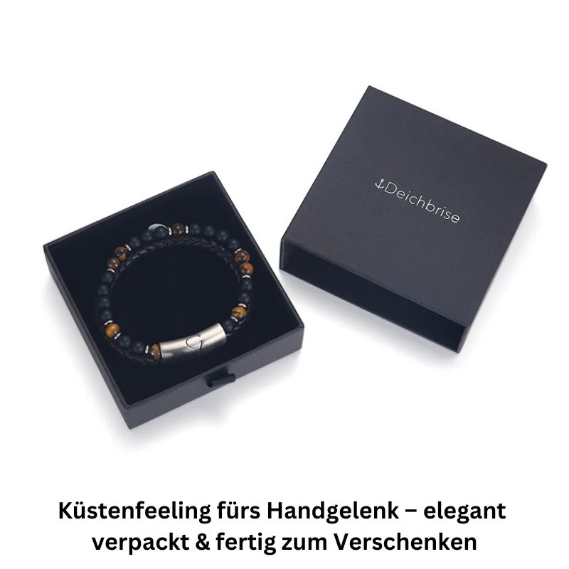 Armband Black Beach (Multistrang) Edelstahl, Onyx & Tiger-Eye (Küstengirls) - Image 6