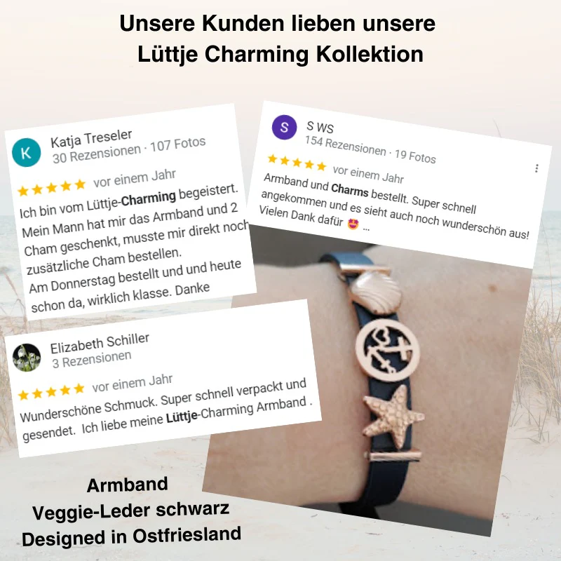 Armband Veggie-Leder schwarz (Lüttje-Charming) - Image 5