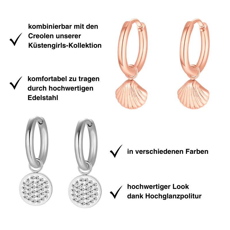 Creolen für Charm Anhänger (klein | 1,4cm) aus Edelstahl (Paar) - Image 5