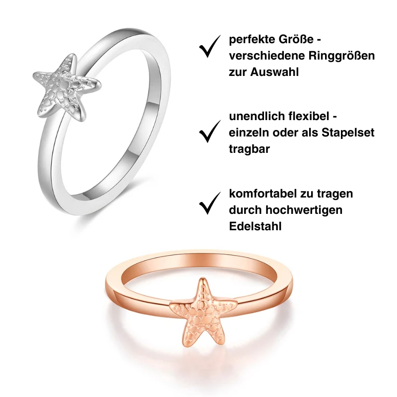 Seestern Ring aus Edelstahl (Stapelring) - Image 5